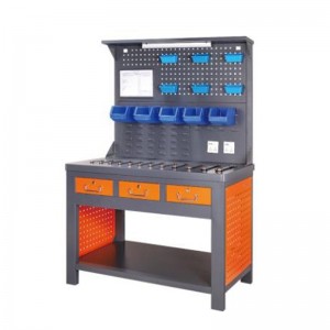 Banco di lavoro con striscia di illuminazione e tabellone